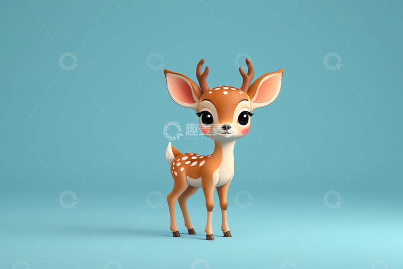 高清大图下载【趣麦麦图】卡通小鹿动画形象