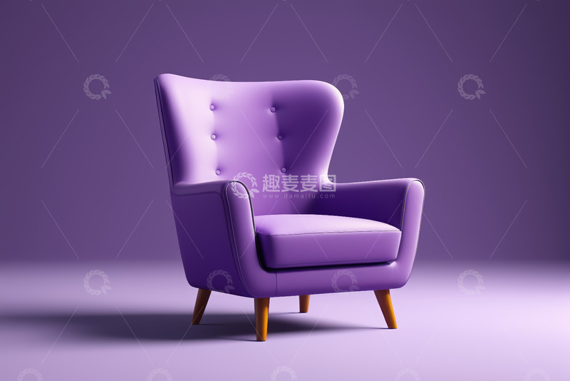 高清大图下载【趣麦麦图】紫色现代风格单人沙发