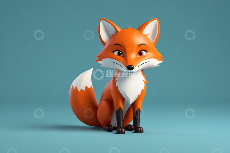 高清大图下载【趣麦麦图】橙色卡通狐狸形象素材