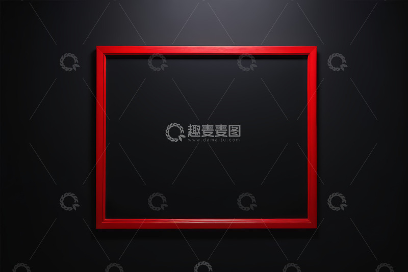 高清大图下载【趣麦麦图】黑色背景上的红色框架