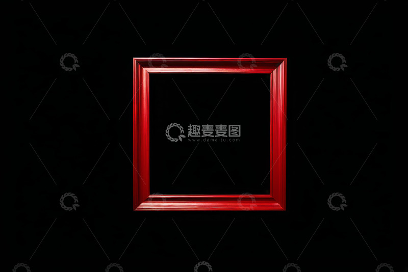 高清大图下载【趣麦麦图】黑色背景上的红色相框