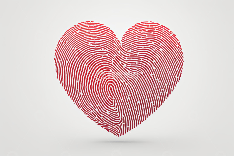 高清大图下载【趣麦麦图】指纹心形图案素材