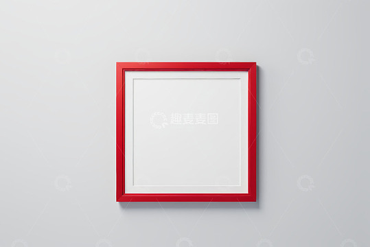 白色背景上的红色方形框架