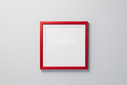 白色背景上的红色方形框架