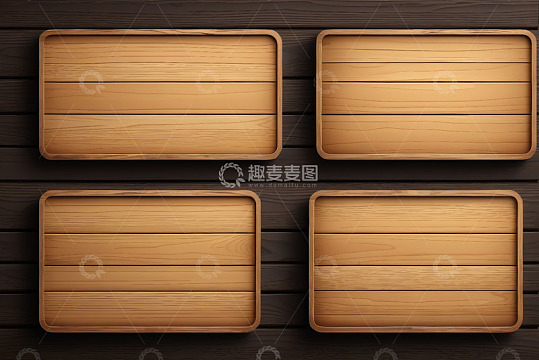 木质背景上的空白木板展示