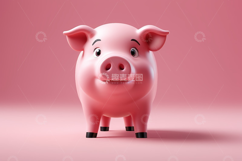 高清大图下载【趣麦麦图】粉色卡通小猪形象素材