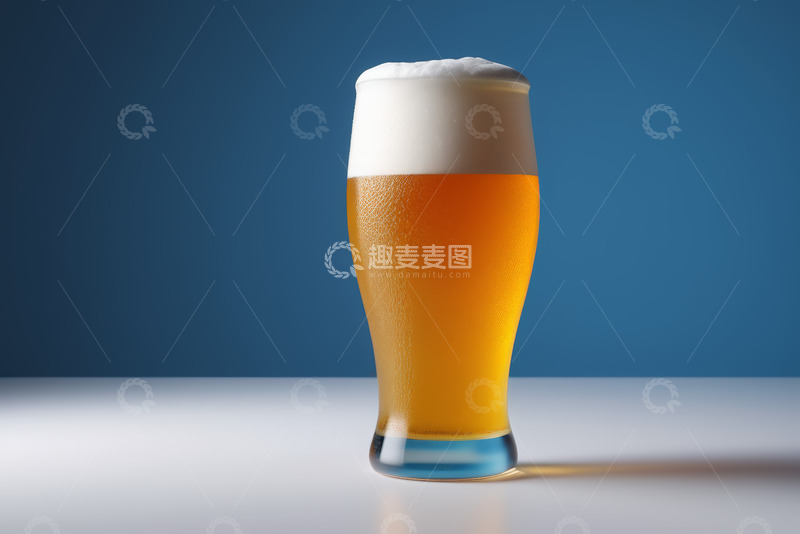 高清大图下载【趣麦麦图】一杯满溢泡沫的啤酒饮品