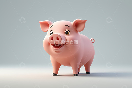 卡通小猪微笑形象