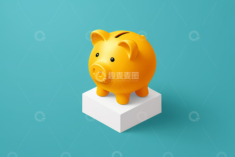 黄色小猪存钱罐立体展示