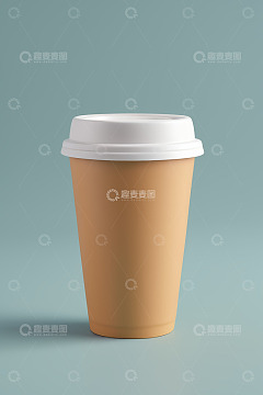 纸质咖啡杯带白色杯盖