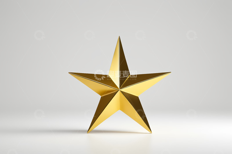高清大图下载【趣麦麦图】金色立体五角星素材