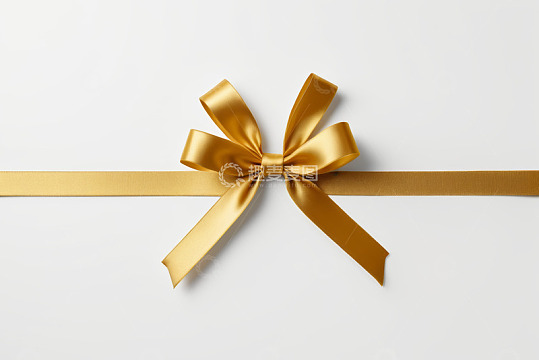 金色丝带蝴蝶结装饰素材