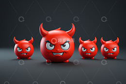红色卡通小恶魔形象
