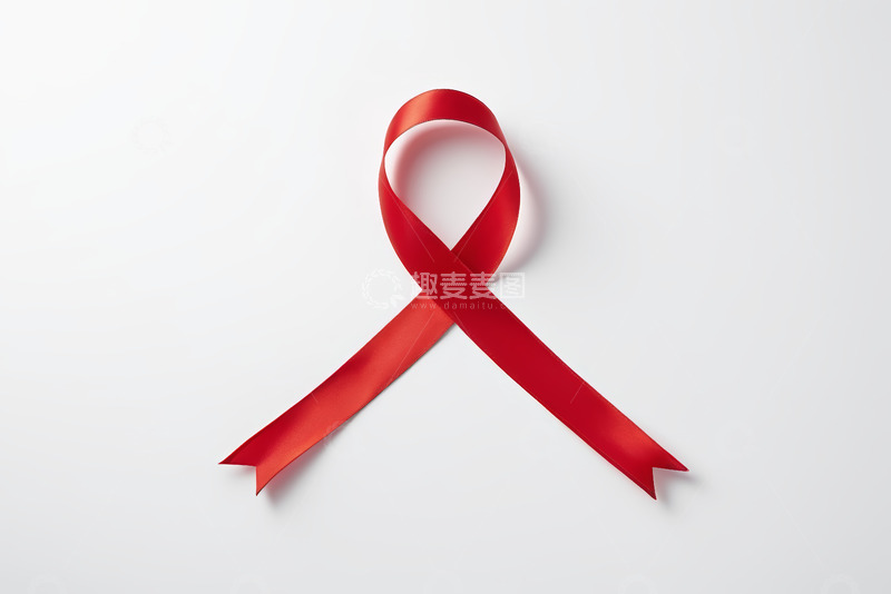 高清大图下载【趣麦麦图】红色丝带艾滋病防治宣传素材