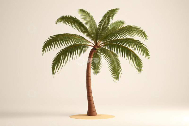 高清大图下载【趣麦麦图】单棵椰子树简约背景图