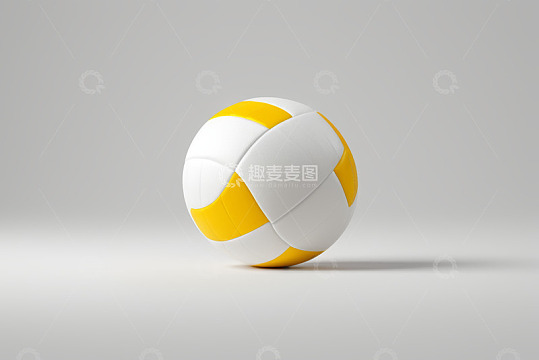 黄白相间排球静物素材