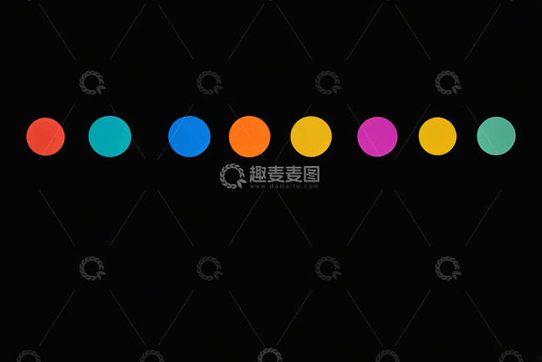 黑色背景彩色圆点排列素材