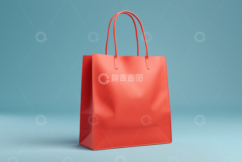 高清大图下载【趣麦麦图】红色购物袋特写