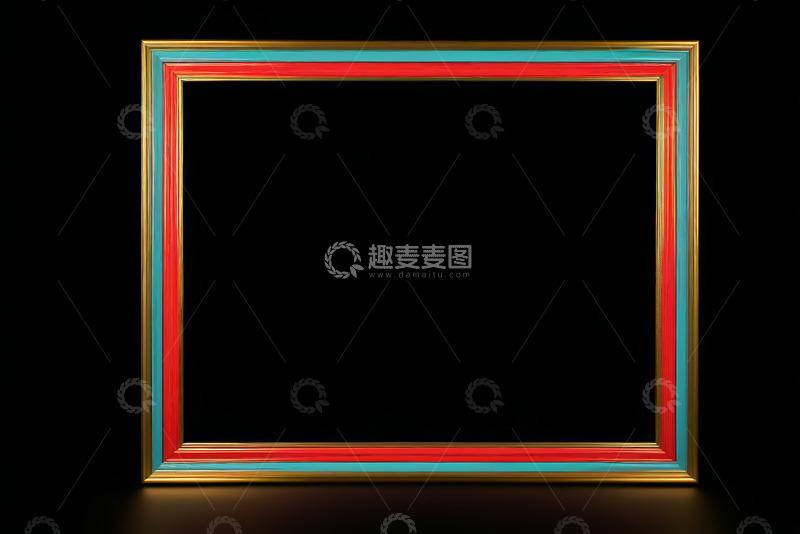 高清大图下载【趣麦麦图】彩色金边装饰画框架