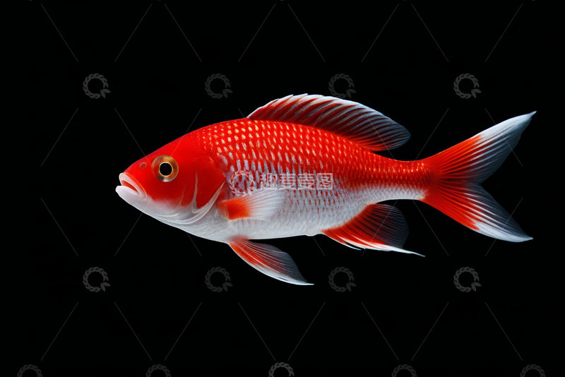 高清大图下载【趣麦麦图】红色观赏鱼特写