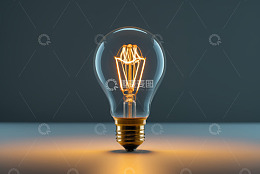 发光玻璃灯泡特写