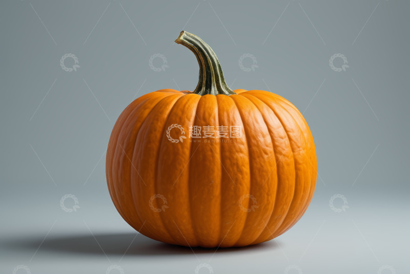 高清大图下载【趣麦麦图】单个橙色南瓜静物素材