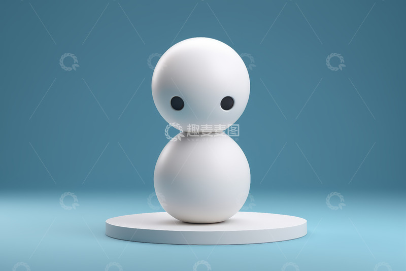 高清大图下载【趣麦麦图】白色卡通小人立在平台上