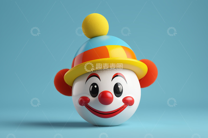高清大图下载【趣麦麦图】卡通小丑头像特写