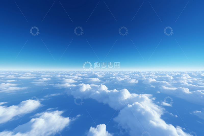 高清大图下载【趣麦麦图】高空俯拍蓝天白云景象