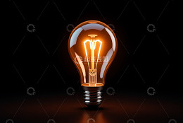 发光的复古白炽灯泡