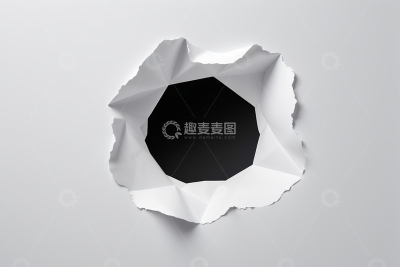 高清大图下载【趣麦麦图】白色纸张上的破洞效果