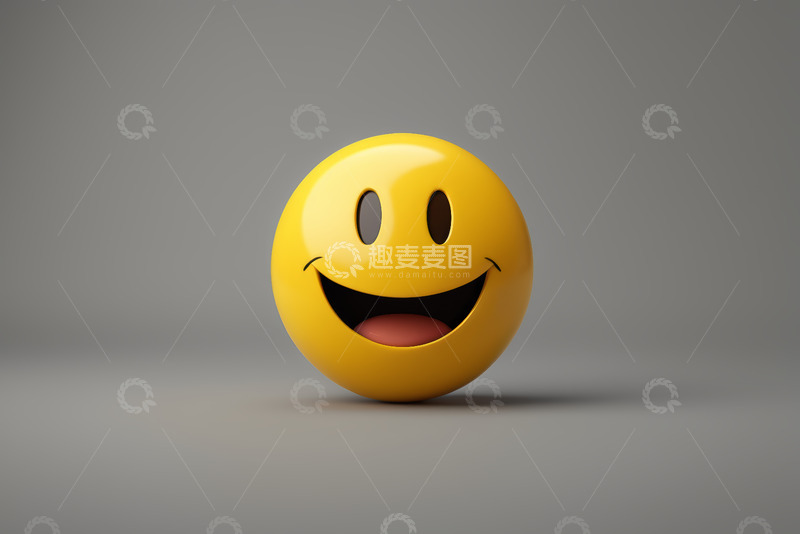 高清大图下载【趣麦麦图】黄色微笑表情符号特写