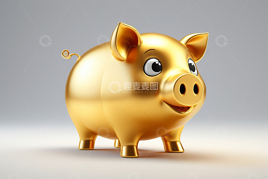 金色卡通小猪形象