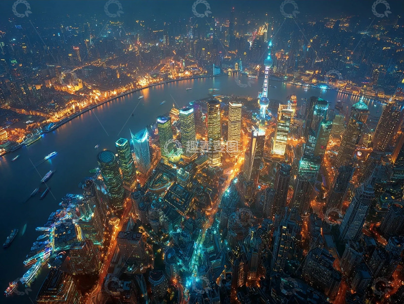 高清大图下载【趣麦麦图】天际线的斑斓夜色全景