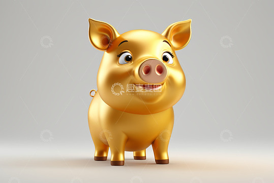 金色卡通小猪形象