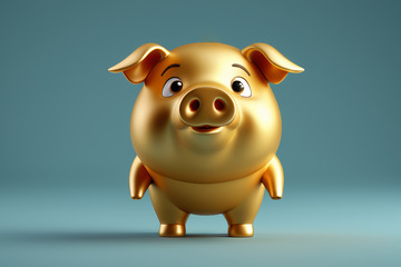 金色卡通小猪形象