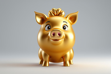 金色卡通小猪形象素材