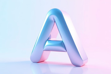 金属质感立体字母A