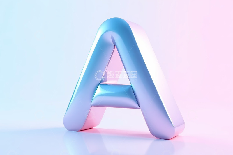 高清大图下载【趣麦麦图】金属质感立体字母A