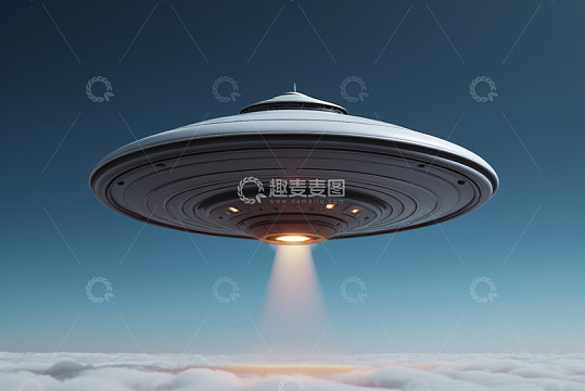 空中飞行的宇宙飞船