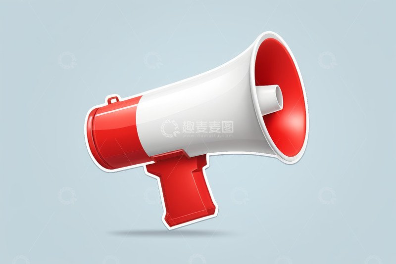 高清大图下载【趣麦麦图】红白扩音器宣传素材