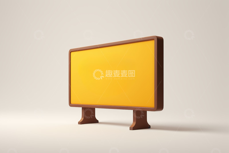 高清大图下载【趣麦麦图】黄色广告牌3D模型