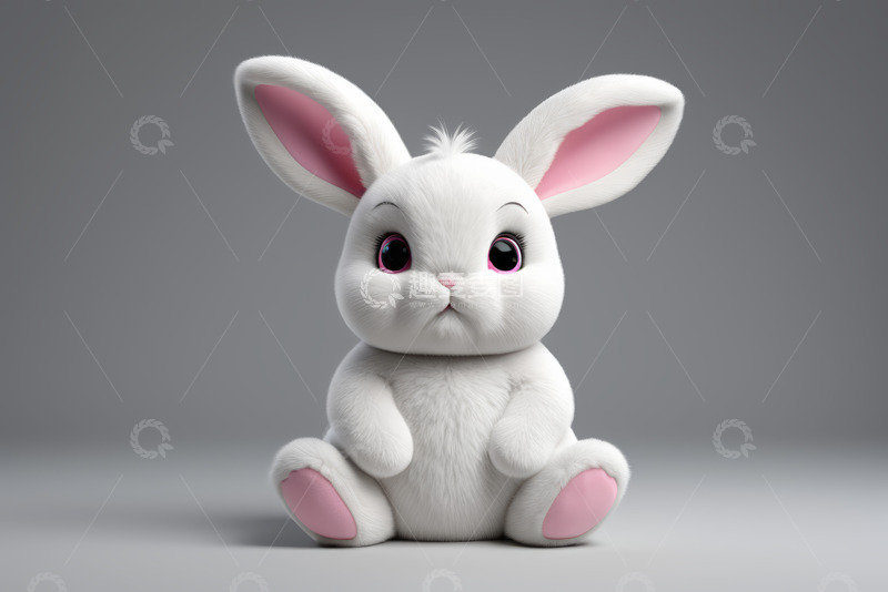 高清大图下载【趣麦麦图】可爱白兔卡通形象素材