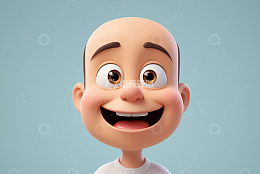 卡通男人笑脸特写