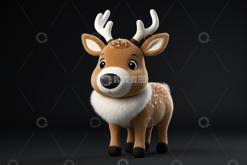 高清大图下载【趣麦麦图】卡通驯鹿形象素材