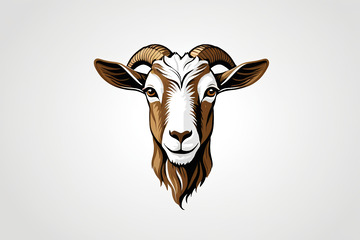 山羊头部动画插画