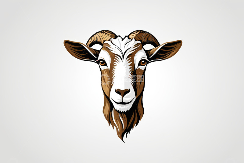 高清大图下载【趣麦麦图】山羊头部动画插画