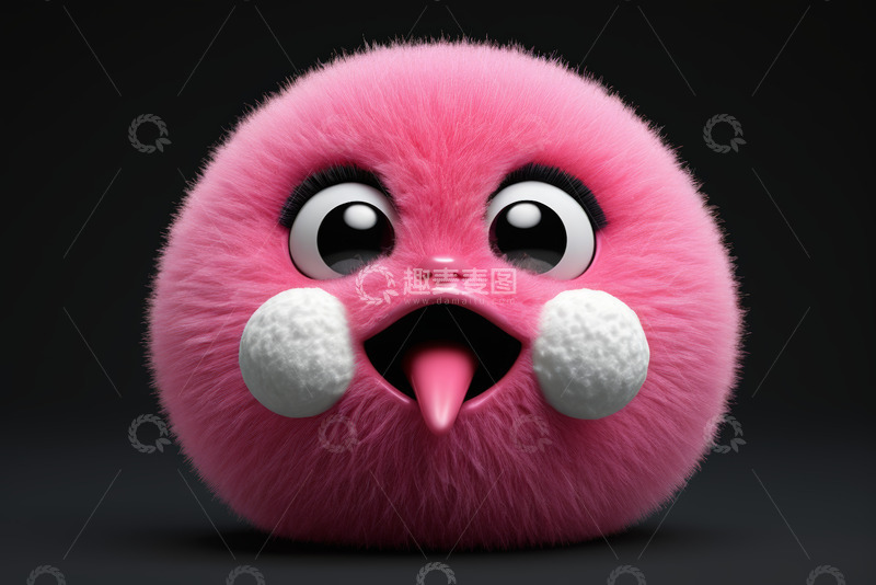 高清大图下载【趣麦麦图】粉色毛绒卡通表情形象