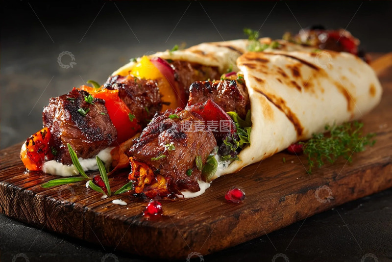 高清大图下载【趣麦麦图】炭火香里的串烧精致摆盘