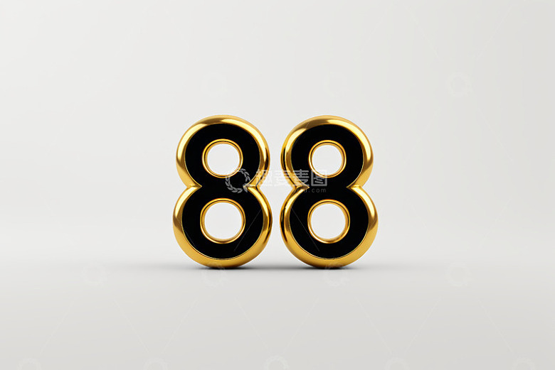 金色立体数字88展示